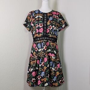 NWT Alexia Admor Floral Fit & Flare Dress Size 12  Short Sleeve Cocktail Party